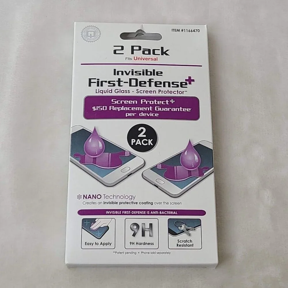 Invisible First-Defense Liquid Glass Screen Protector Single Kit (1 of 2 Pack)